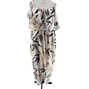 City‎ Chic Women's Plus Sweet Orchis Floral Cold Shoulder Maxi Dress Size 18